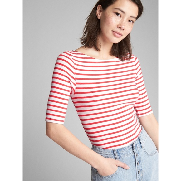 GAP Tops - GAP • Modern Stripe Boatneck Tee